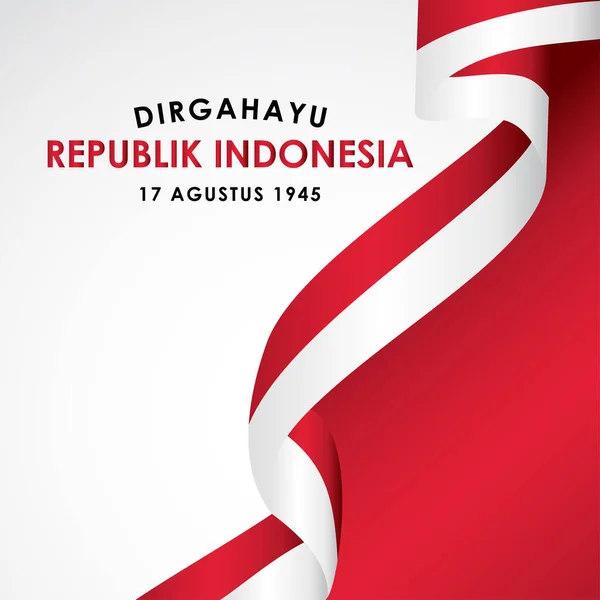 Dirgahayu Republik Indonesia Vector Design Banner Print Greeting Background Indonesia — Archivo Imágenes Vectoriales