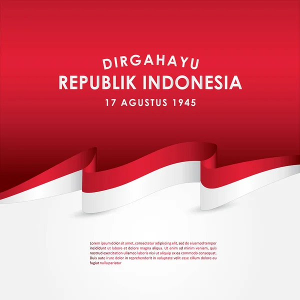 Dirgahayu Republik Indonesia Vector Design Banner Print Greeting Background Dia —  Vetores de Stock