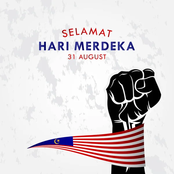 Selamat Hari Merdeka Malaysia Vector Design Banner Print Greeting Background —  Vetores de Stock