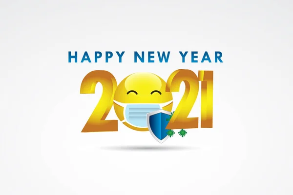 Yeni yılınız kutlu olsun 2021 Sancak Yazıcı Tasarımı ve Maskeli Kutlama Arkaplanı
