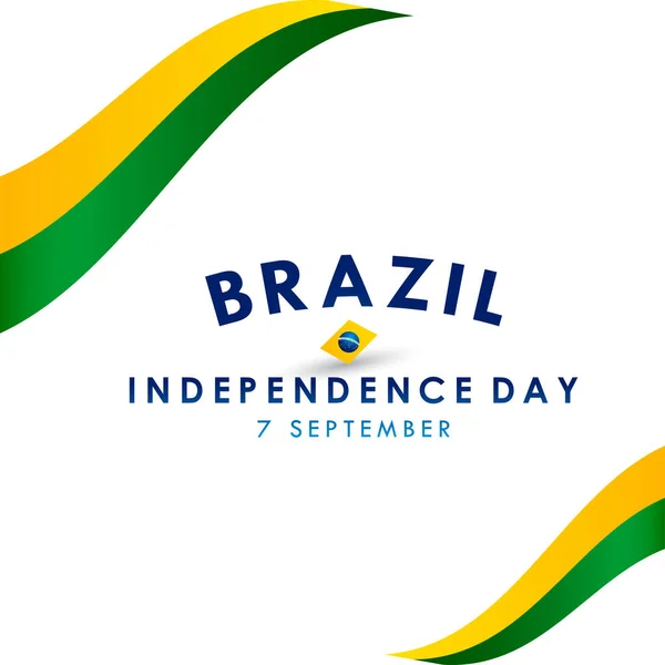 Brazil Independence Day Vector Design Banner Print Greeting Background — Stock Vector