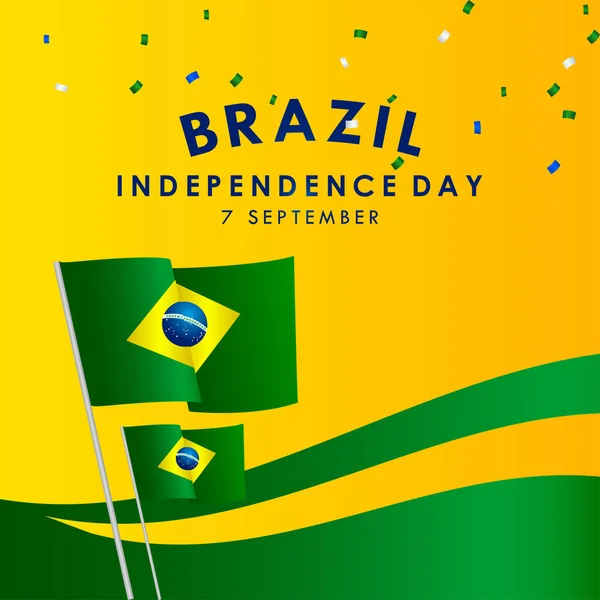 Brazylia Dzień Niepodległości Wektor Projektowanie Baner Drukuj Powitanie Tle — Wektor stockowy