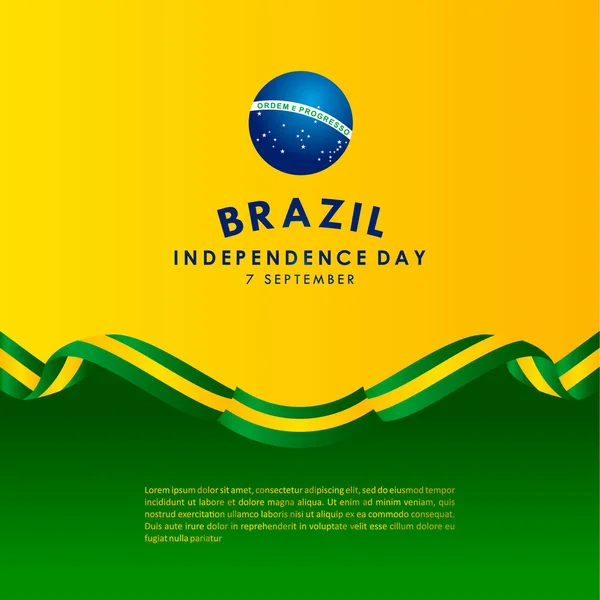 Diseño Vectorial Del Día Independencia Brasil Para Impresión Pancartas Fondo — Archivo Imágenes Vectoriales