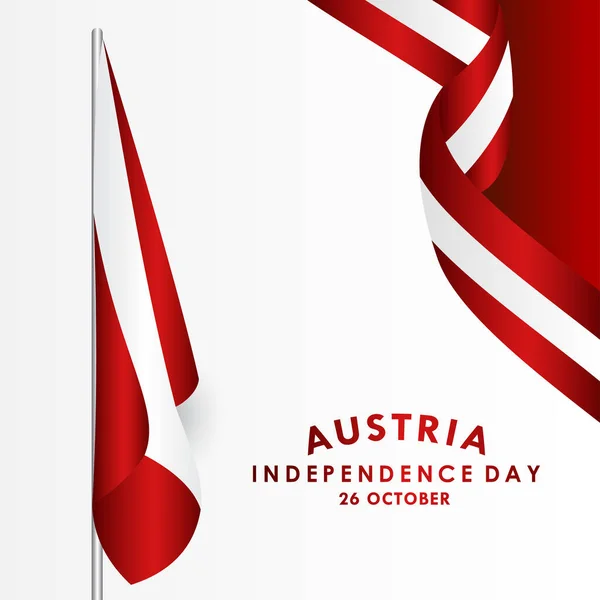 Ausztria Függetlenség Napja Banner Flag Illustration — Stock Vector