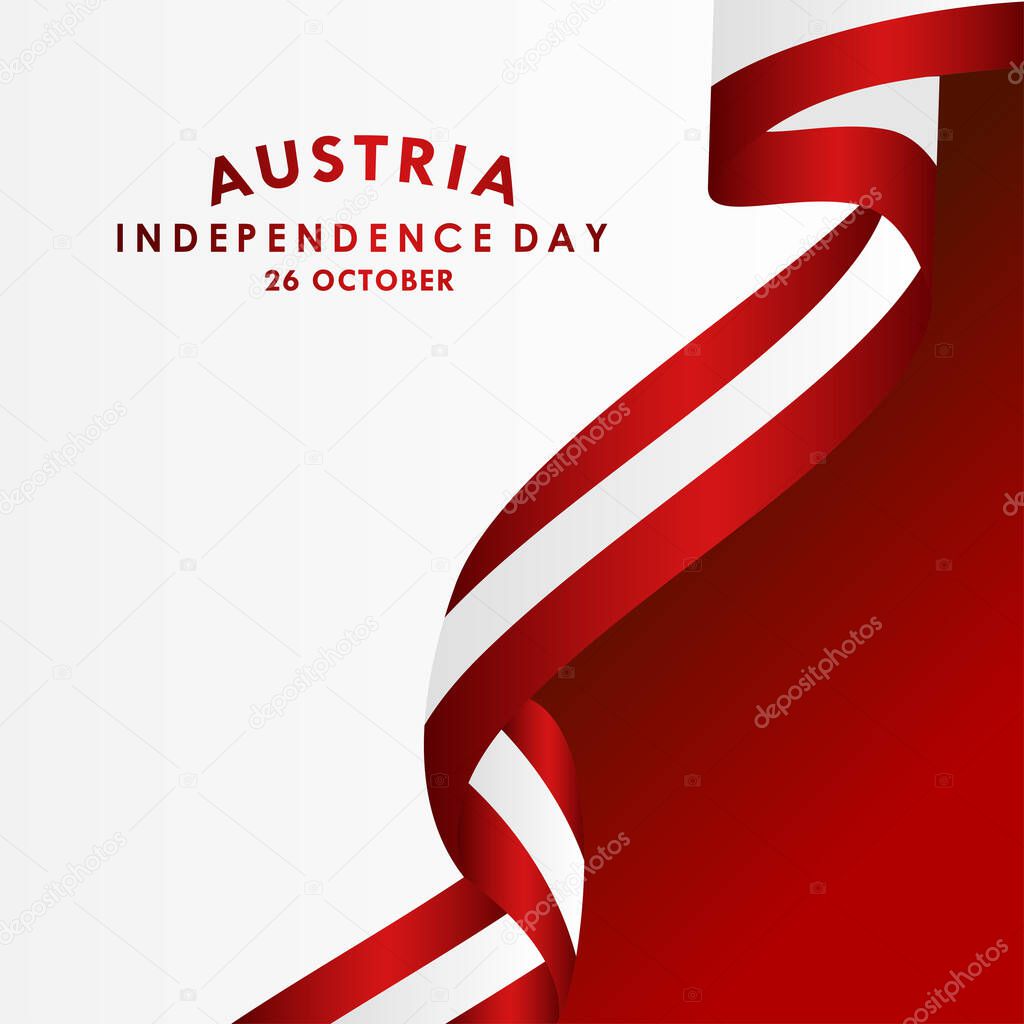 Austria Independence Day Banner With Flag Illustration