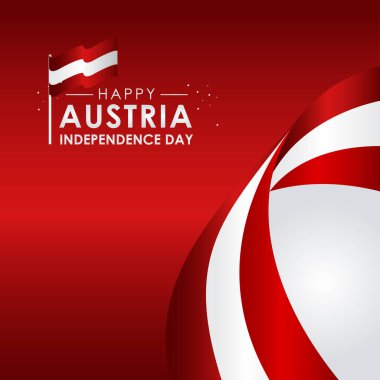 Austria Independence Day Banner With Flag Illustration clipart
