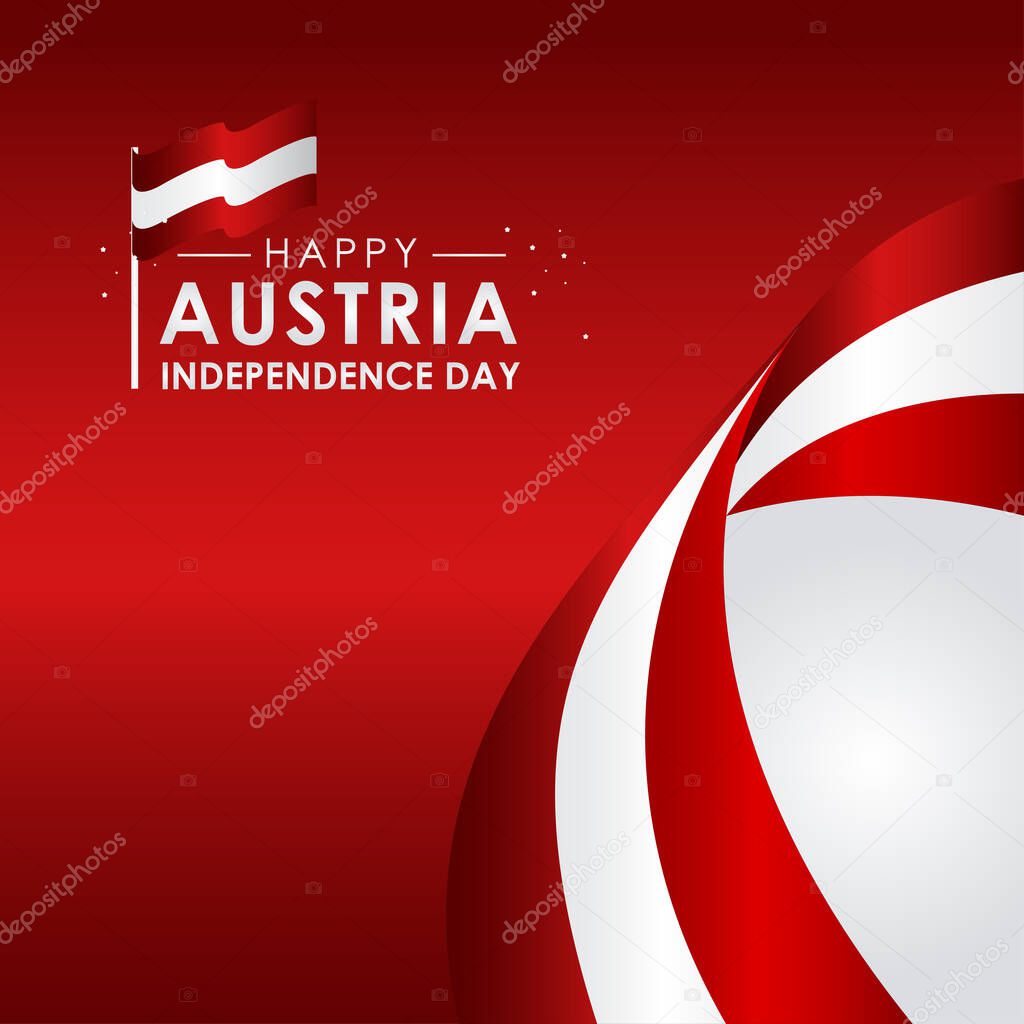 Austria Independence Day Banner With Flag Illustration