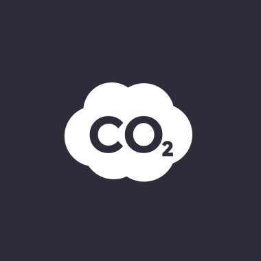 CO2, karbondioksit emisyonu simgesi
