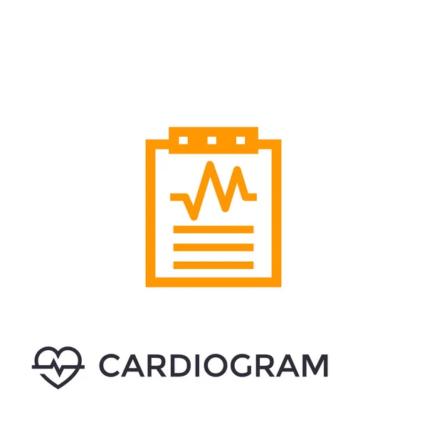 Cardiogramma, icona della diagnosi cardiaca — Vettoriale Stock