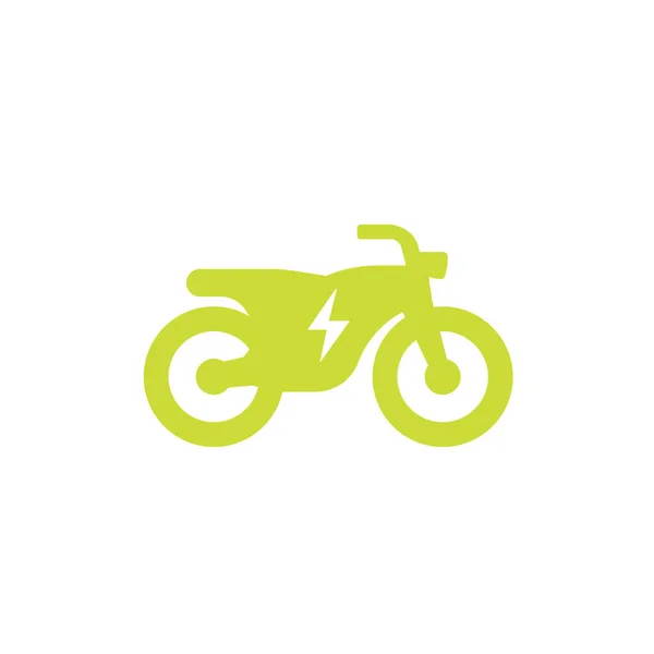 Icono de bicicleta eléctrica en blanco — Vector de stock