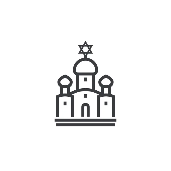 Ícone de linha de sinagoga no branco — Vetor de Stock