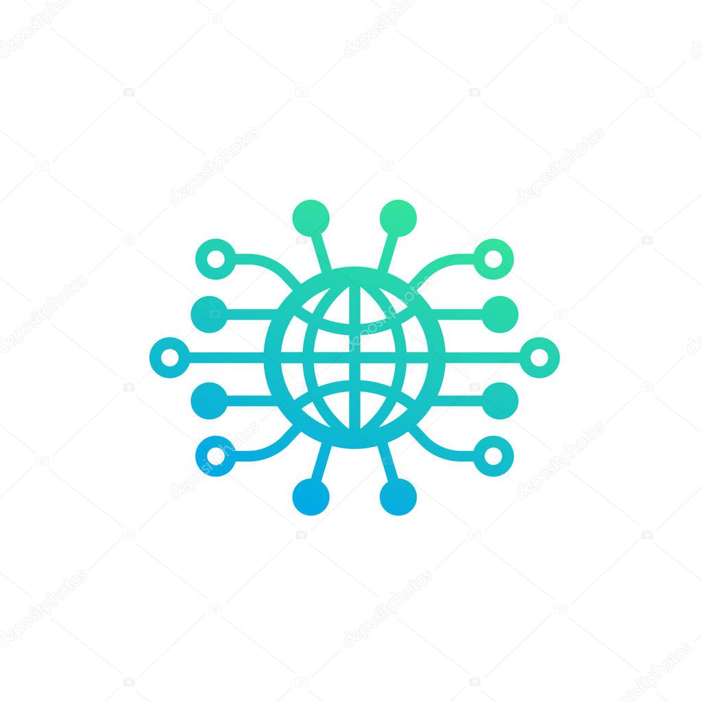 Network connection icon on white, eps 10 file, easy to edit