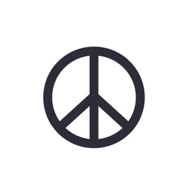 Barış üzerine beyaz izole işareti