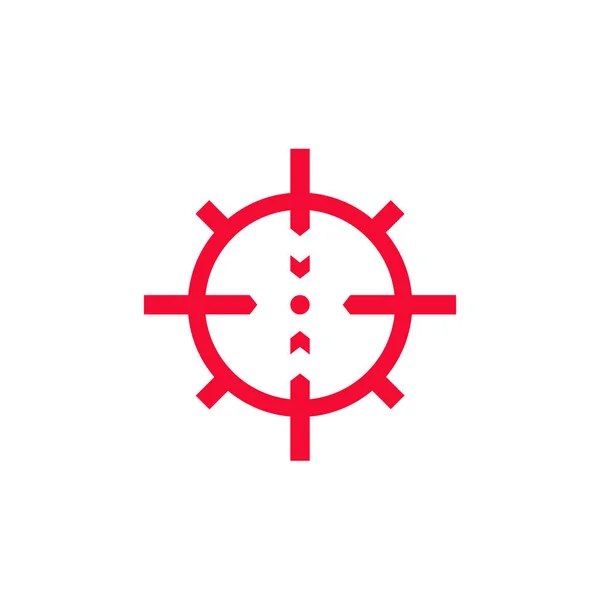 Fadenkreuz-Vektor-Symbol auf weiß — Stockvektor