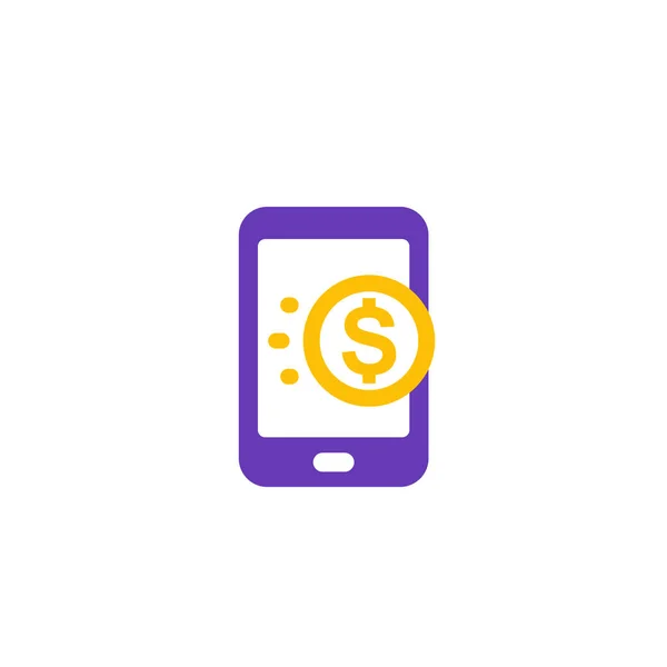 Transfert d'argent avec smartphone, paiement mobile — Image vectorielle