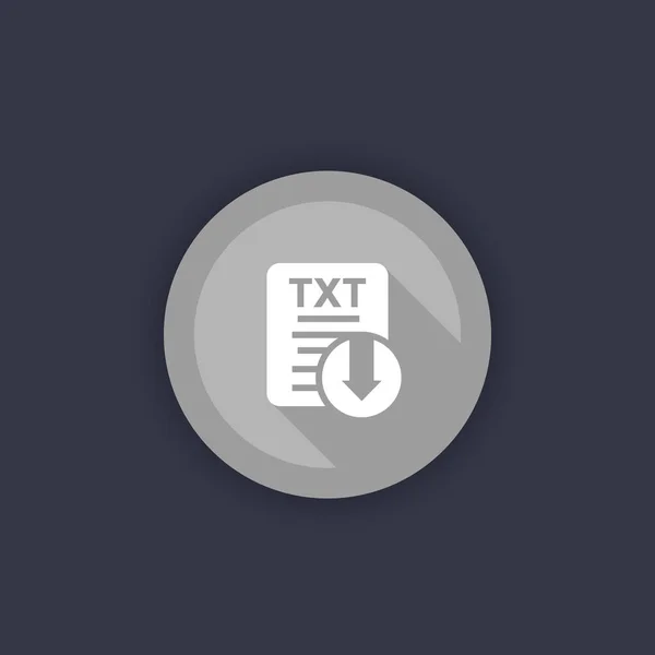 Txt-fil nedladdning ikon, runda vektor-knappen — Stock vektor