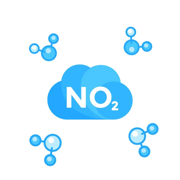 NO2, molécula de dióxido de nitrógeno — Archivo Imágenes Vectoriales