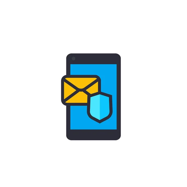 Secure Mail Vektor flaches Symbol — Stockvektor