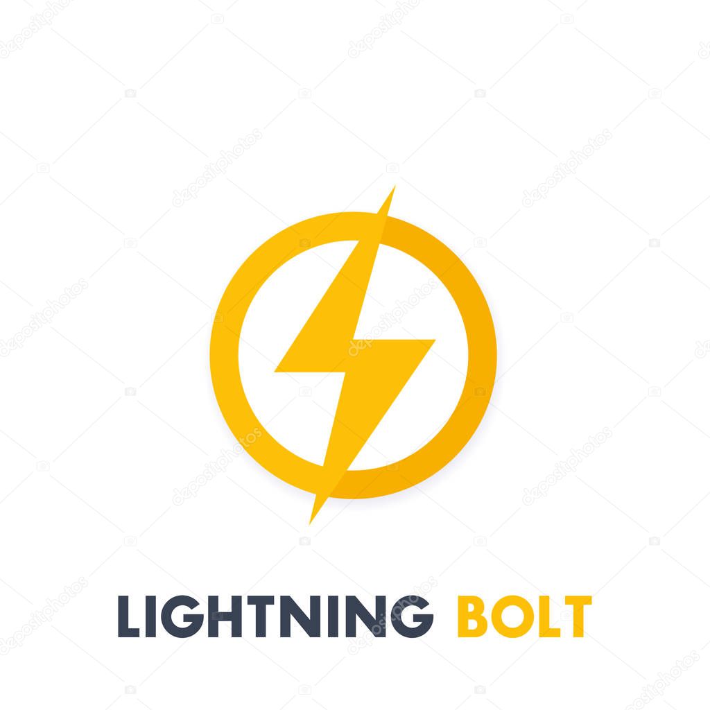 Lightning bolt vector sign, icon