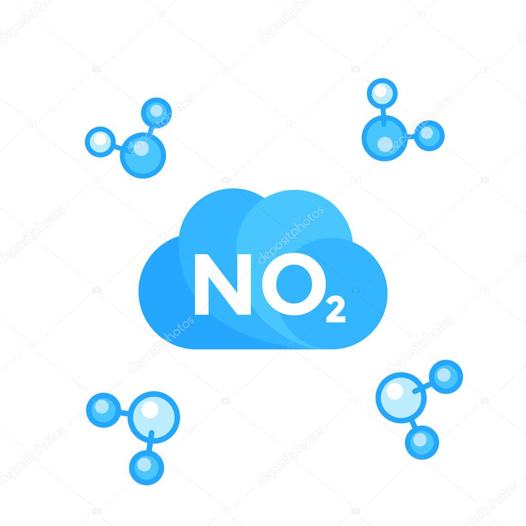 NO2, nitrogen dioxide molecule