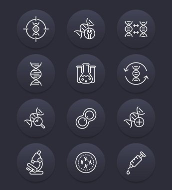 genetik, dna zincirleri, genetik araştırma hattı simgeler