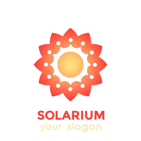 Logotipo del solarium con sol y flor — Archivo Imágenes Vectoriales