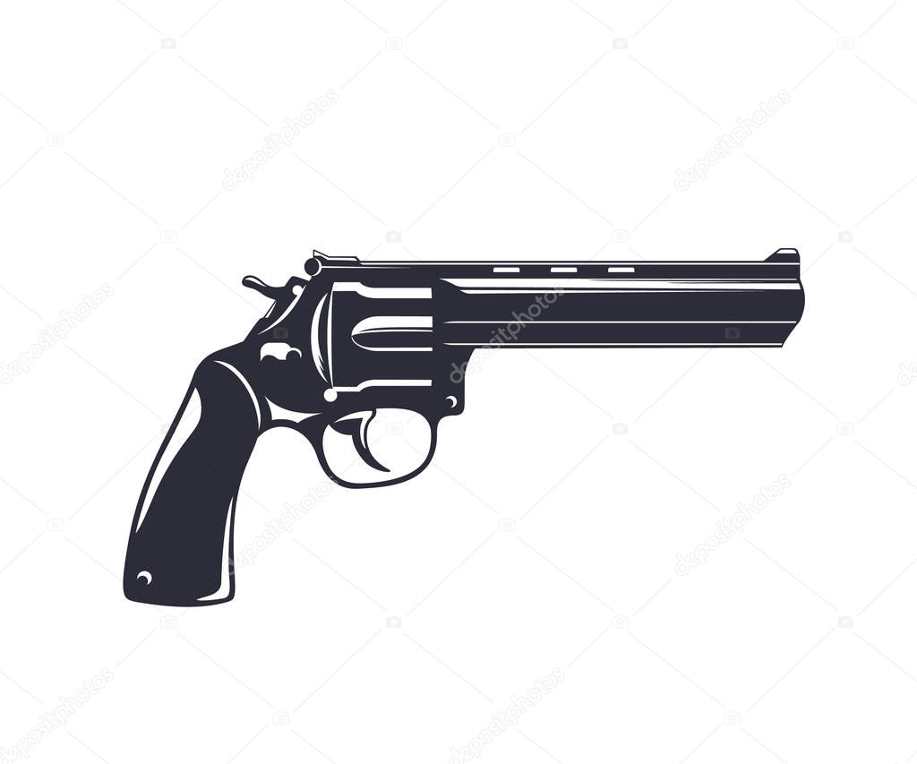 revolver, handgun, gun isolated on white
