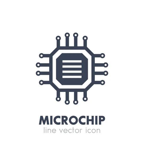 Chipset, ícone de microchip no branco —  Vetores de Stock