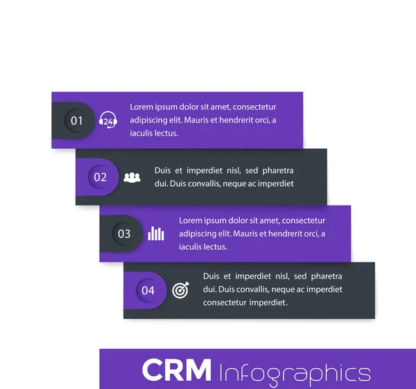 CRM, infographie de gestion de la relation client — Image vectorielle