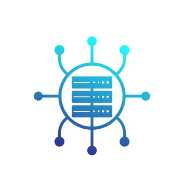 Sunucu simgesi beyaz bitti izole