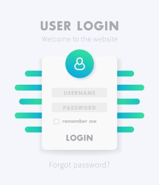 Kullanıcı oturum açma penceresini tasarım, sayfa vektör şablonu