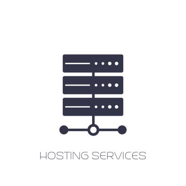 sunucu barındırma hizmetleri simgesi beyaz,
