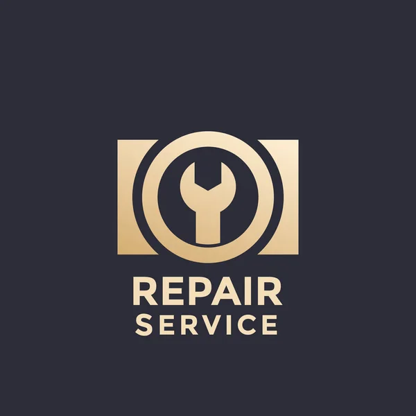 Camera repair service vector logo template — Stock Vector