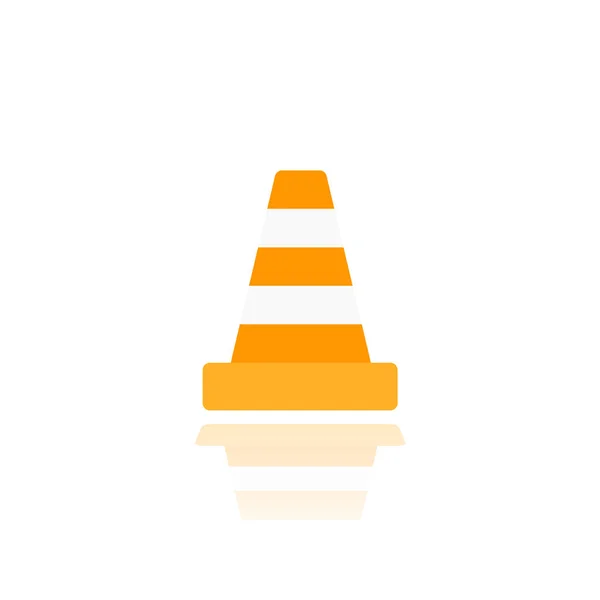 Construction cone vector icon on white — Stock Vector