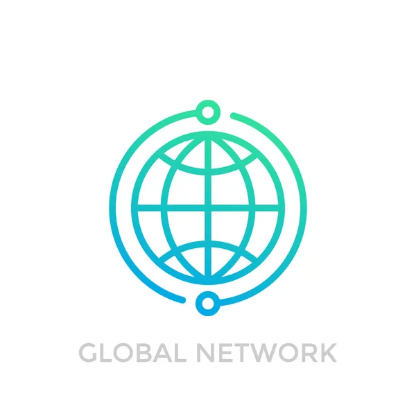 Globales Netzwerk-Symbol auf weiß — Stockvektor