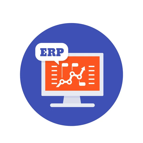 Icono de software ERP, ilustración vectorial — Vector de stock