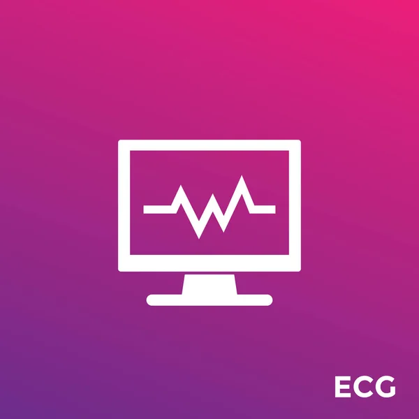 Ecg, Herzdiagnose-Vektorsymbol — Stockvektor