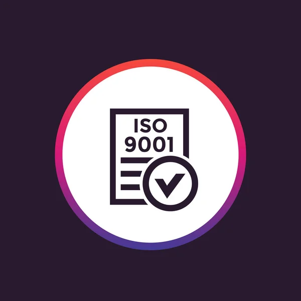 Iso 9001 Vektorsymbol — Stockvektor