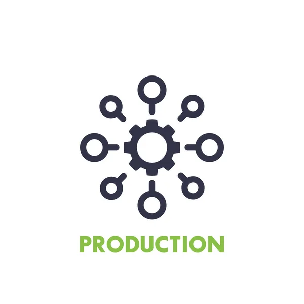 Icono de producción en blanco — Vector de stock