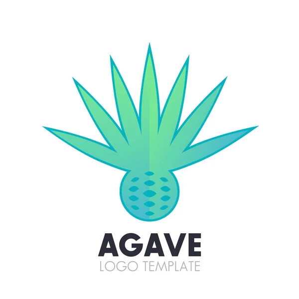 Planta de agave, logotipo del vector de la flor en blanco — Archivo Imágenes Vectoriales