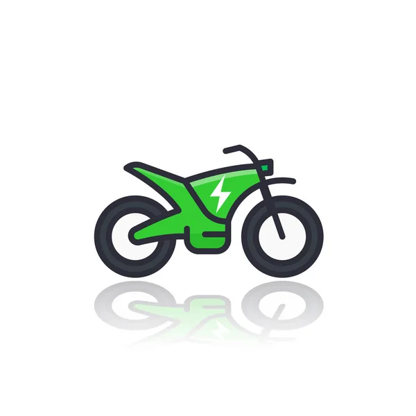 Elektrische fiets vector pictogram op wit — Stockvector