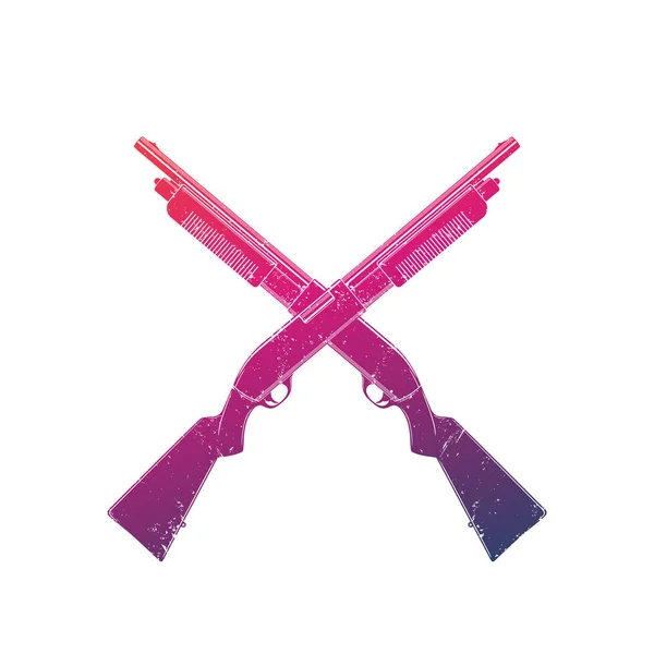 Crossed shotguns on white — Stock Vector