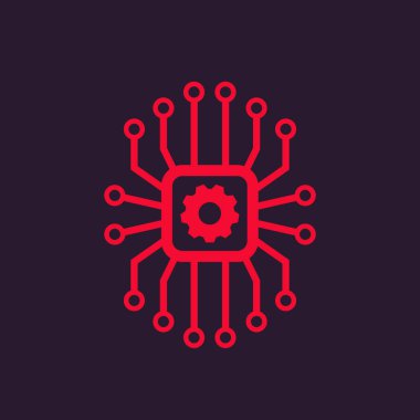 teknoloji kutsal kişilerin resmi, vektör logo kavramı