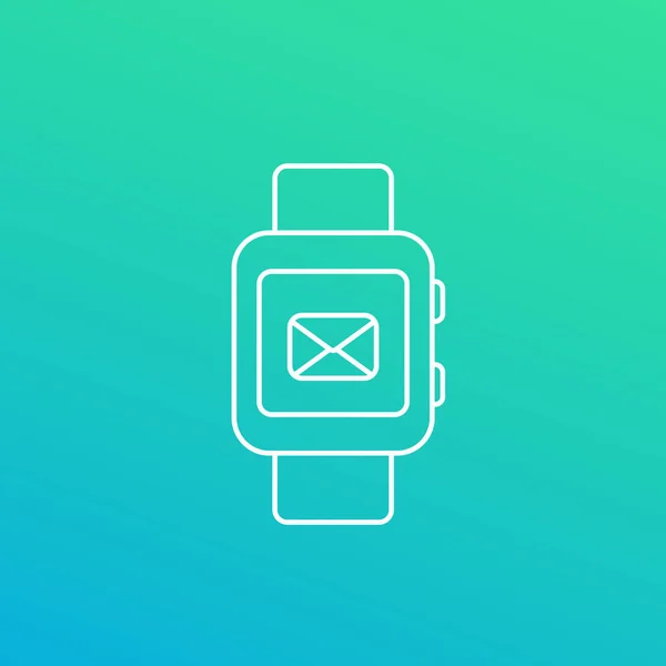 Smartwatch mit linearem Symbol für eingehende Nachrichten — Stockvektor