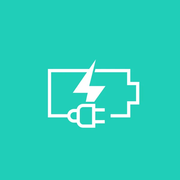 Opladen accu en elektrische stekker pictogram — Stockvector