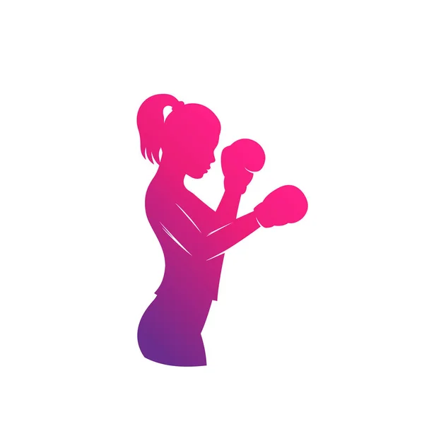 Boxing girl vector illustration — Stock Vector
