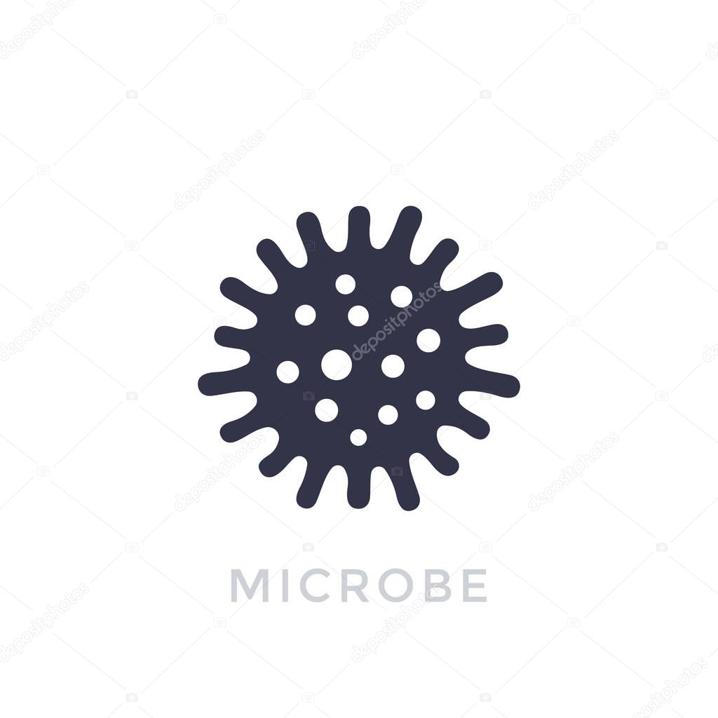 microbe, bacterium icon isolated on white