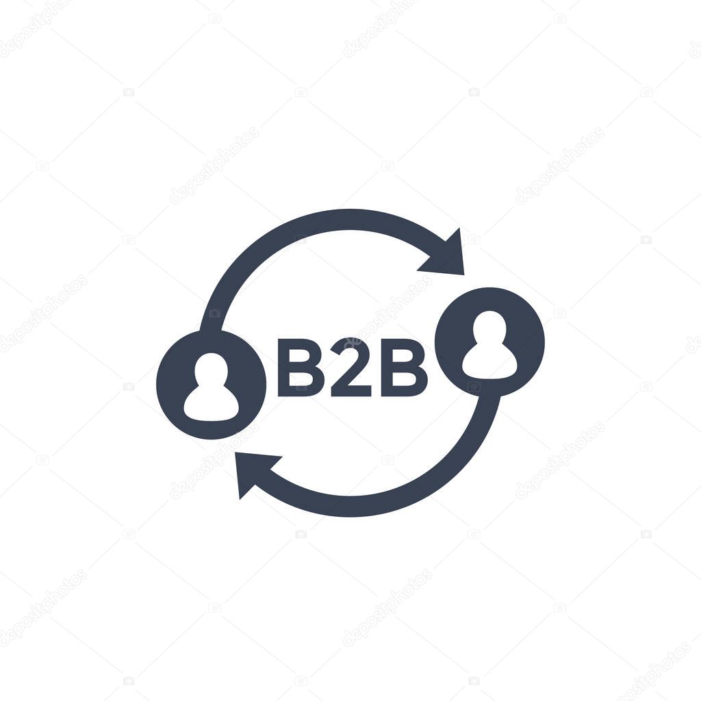 B2b icon on white, eps 10 file, easy to edit