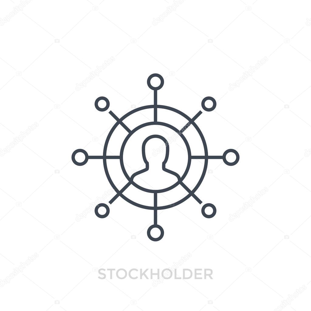 Stockholder line icon on white, eps 10 file, easy to edit