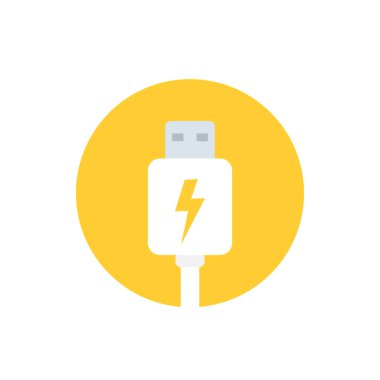 USB şarj fişi vektör çizim